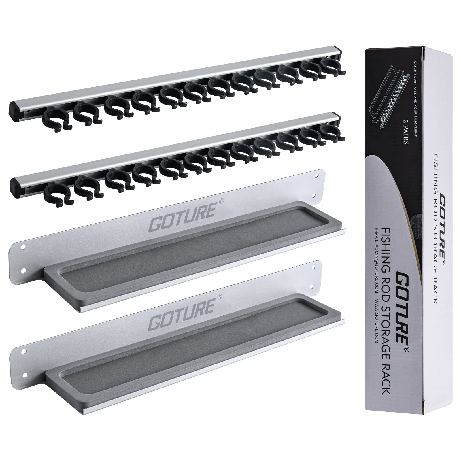 Amazon.co.jp: Goture 釣竿スタンド 壁掛け式 最大24本収納 耐荷重10